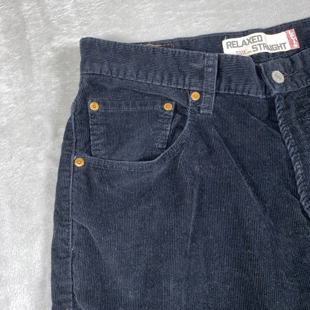 Levi's‎ 559 Mens 34x32 Black Corduroy Jeans Relaxed Fit Straight